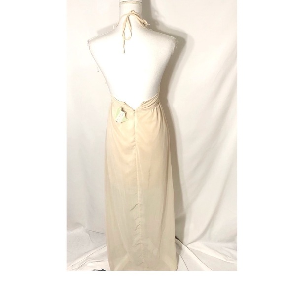 Tea & Cup Olivia Chiffon Dress NWT Small Ivory Women’s Cream Maxi Formal - Picture 5 of 8
